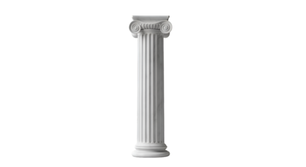 Ionic column architecture greek roman pillar classical building history art design on transparent background