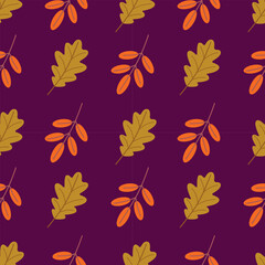 Autumn Leaves Seamless Pattern Vector Illustration. Ideal for autumn themed designs, wrapping paper, textiles, and digital artwork
