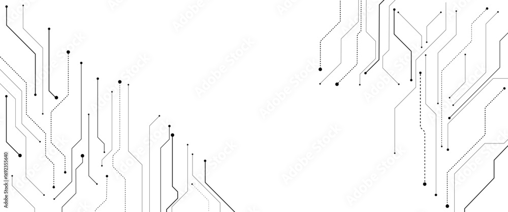 Poster vector abstract technology on a white background. technology black circuit diagram.