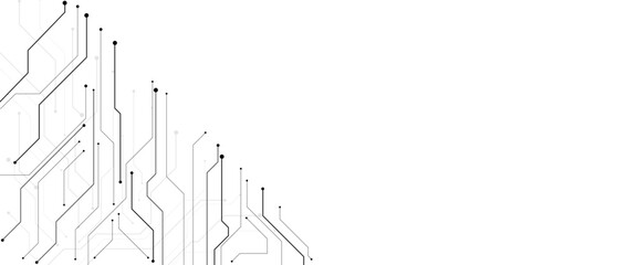 Vector abstract technology on a white background. Technology black circuit diagram.