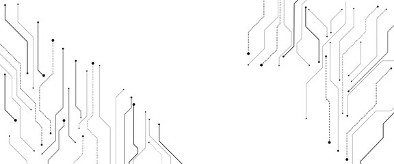 Vector abstract technology on a white background. Technology black circuit diagram.