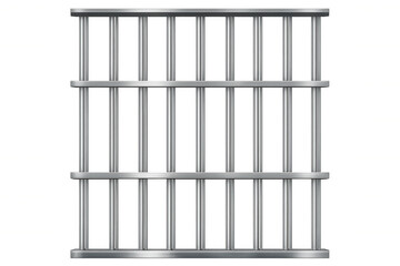 Metal jail bars isolated on transparent background, creating a concept of imprisonment, confinement, and captivity