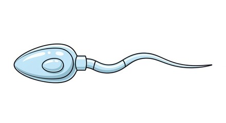 Cartoon Sperm Cell Illustration on White Background.