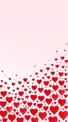 Red hearts background pattern