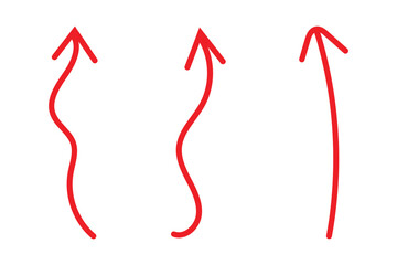 Hand drawn upward  arrow icon vector, doodle drawn two arrow pointing up direction for highlight and emphasize vector illustration