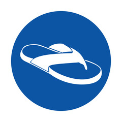 Simple Blue Circle Design Featuring a White Flip Flop Icon for Summer Vibes