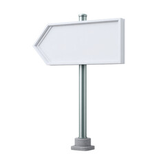 Blank directional sign on a sturdy post with a gray base ready for customization in urban or rural settings
