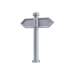 Directional Road Sign with Dual Arrows Indicating Different Pathways for Navigation Assistance