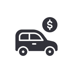 Stylized Car Icon Symbolizing Transportation Cost And Financial Aspect Of Vehicle Ownership