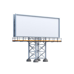 Obraz premium Empty Advertising Billboard Structure Standing Vertical On A Clear Day With No Messages Or Promotions Displayed