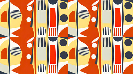 Abstract warm earth tone geometric pattern playful organic shapes seamless texture design