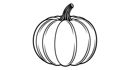 Pumpkin Outline Illustration Isolated on White Background for Autumn Design