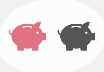 Fototapeta premium Financial Health Comparing Savings Habits with Two Piggy Banks