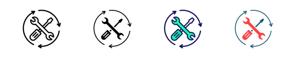 Service Restoration  Icon Set Multiple Style Collection
