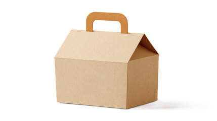 Cardboard lunch box mockup a clean white background with editable branding space ideal for packaging design food delivery branding and restaurant marketing visuals