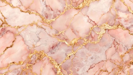 Elegant pink marble texture with gold veins creating luxurious aesthetic background