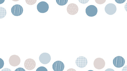 Calm Blue Circle Border Frame Background in PowerPoint Size 16:9