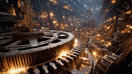 Steampunk Machine Room - Gears, Cogs, and Industrial Fantasy.