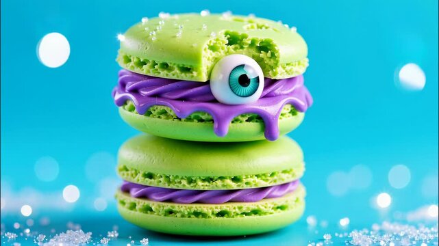 Monster Macaron Stack, Close-Up