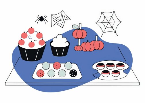 a cartoon of a cupcake a cupcake and a cupcake