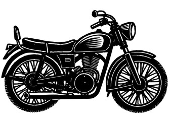 Fototapeta premium Vintage Motorbike Silhouette Parked, Classic Motorcycle SVG