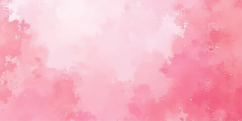 Pink watercolor grunge background with pastel textured paper and vintage artistic design