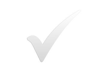 white grey check mark, flat PNG checkmark with transparent background