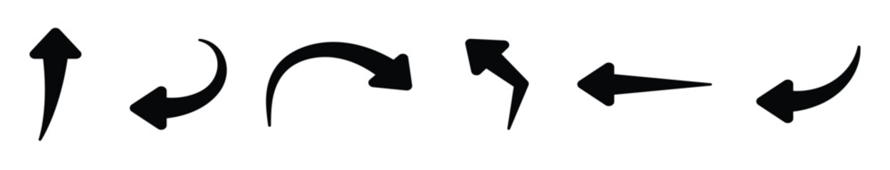 Black Arrows Set. Curved arrow icons. curved arrows set. arrow symbol collection. Arrow icon set, arrow icon vector, vector illustration.