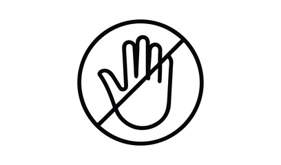Fototapeta premium Hand symbol with a prohibition sign indicating no entry or stop