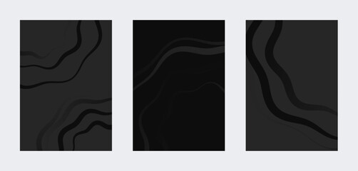 Dynamic Dark Gray Abstract Wave Background Set presentation-ready background