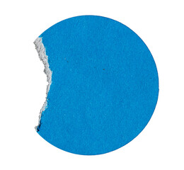 PNG Blank blue ripped torn glued sticky round circle label sticker cut out design element