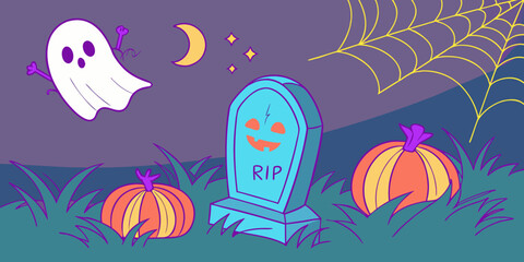 Ghost Trails at Electric Grave with Golden Moon