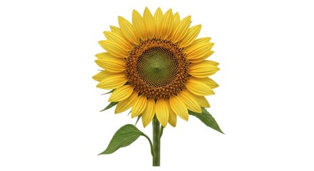 Obraz premium Vibrant Sunflower on White Background Isolated Closeup.