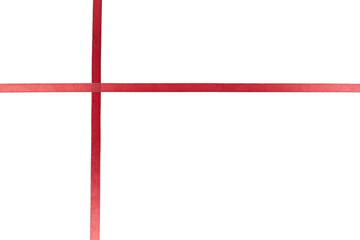 red ribbon gift box string isolated on white or transparent png