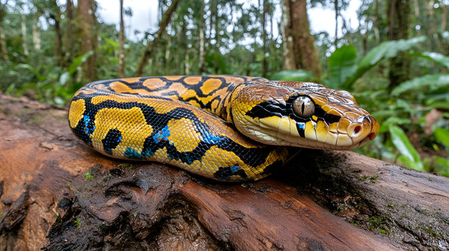 yellow snake in the grass