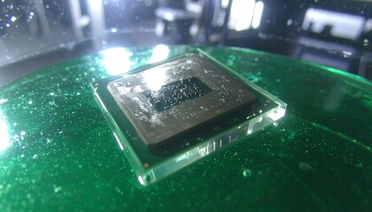 CPU submerged in liquid