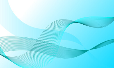 blue green lines wave curves with soft gradient abstract background