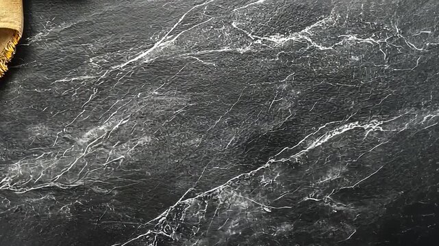 Intricate Black Marble Surface with Fabric Detail Backgrounds and textures