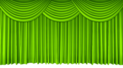 Green stage curtain, theater, opera or cinema, empty, green silk stage curtain PNG transparent.