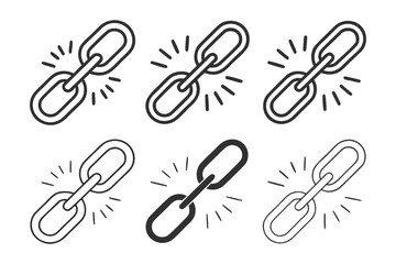 Broken and connected link symbols pack
