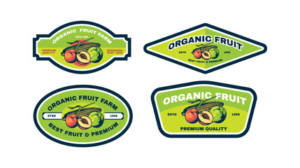 fruit logo set design