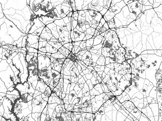 Obraz premium Artistic city map of Charlotte North, Carolina, drawn in a black and white sketch-like style, ideal for posters and wall art.