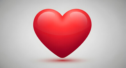 Red Heart on Gradient Background for Love and Romance Concepts