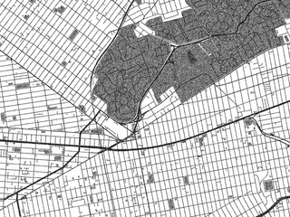 Black and white hand-drawn map of Cypress_Hills, New_York, designed as a decorative illustration.
