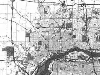 Naklejka premium Artistic city map of Davenport Center, Iowa, created in hand-drawn black and white for editorial or decorative projects.
