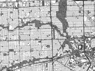 Obraz premium Illustrated monochrome map of Dearborn_Heights, Michigan, created in a hand-drawn digital style for decorative and editorial use.