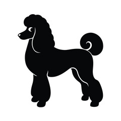 Stylized silhouette of a poodle with exaggerated rounded pom-pom grooming