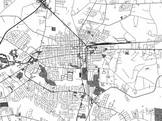 Black and white sketch-style map of Florence South, Carolina, designed digitally with fine details and bold textures.