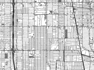 Fototapeta premium Artistic city map of Florence-Graham, California, created in hand-drawn black and white for editorial or decorative projects.