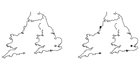 England Map Outline – United Kingdom Region Vector Illustration